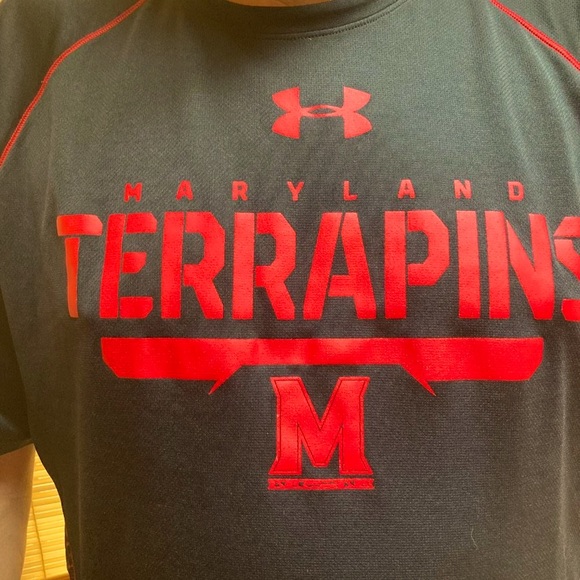UNDER ARMOUR Maryland Terrapins Heatgear Loose T-shirt Short Sleeve Mens Large - Picture 7 of 13